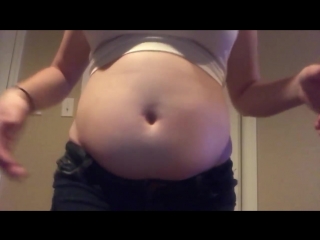 part two - playing with my inflated belly with different cloths road to bbw