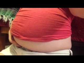 8 weeks pregnant womans stuffed belly1