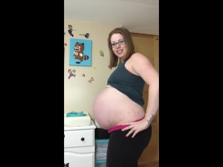pregnant moms 40 week belly.