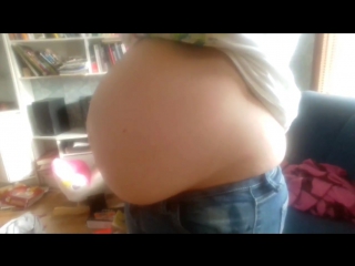 food baby, belly full of pizza